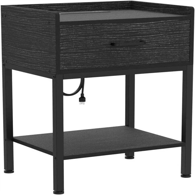 Table de chevet avec station de recharge