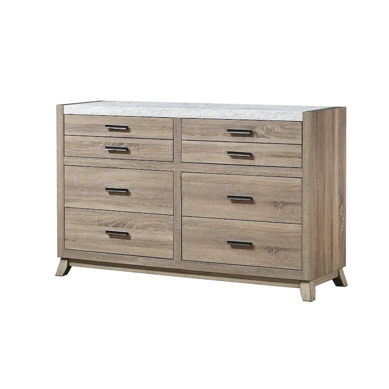 Ensemble de chambre à coucher Daemon 6 pièces, panneaux marron clair