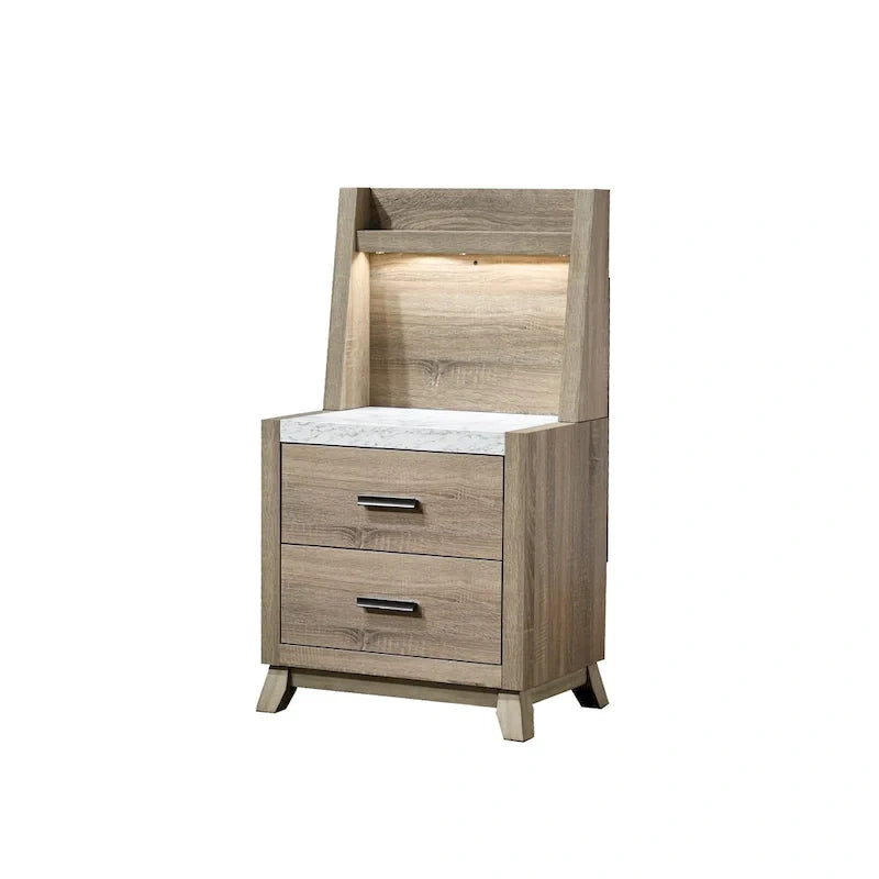 Ensemble de chambre à coucher Daemon 6 pièces, panneaux marron clair