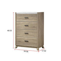 Ensemble de chambre à coucher Daemon 6 pièces, panneaux marron clair