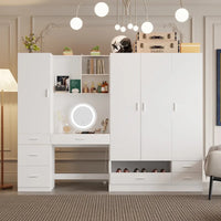 Ensemble de meubles de rangement combinant un espace de travail et une armoire avec une coiffeuse de luxe