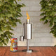Lampe torche d'extérieur de table en acier inoxydable – Lampe à flamme avec réservoir de carburant pour citronnelle avec mèche en fibre de verre pour jardin, terrasse par Nature Spring