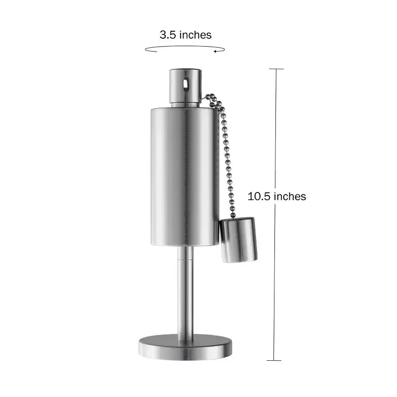 Lampe torche d'extérieur de table en acier inoxydable – Lampe à flamme avec réservoir de carburant pour citronnelle avec mèche en fibre de verre pour jardin, terrasse par Nature Spring