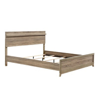 Ensemble de chambre à coucher 4 pièces avec panneaux marron clair Daemon