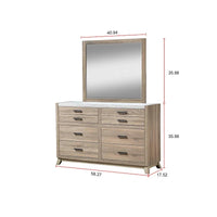 Ensemble de chambre à coucher 4 pièces avec panneaux marron clair Daemon