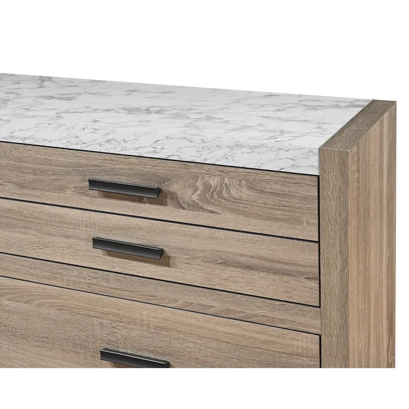 Ensemble de chambre à coucher 4 pièces avec panneaux marron clair Daemon