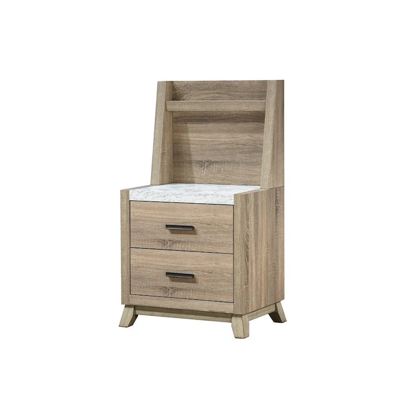 Ensemble de chambre à coucher 4 pièces avec panneaux marron clair Daemon