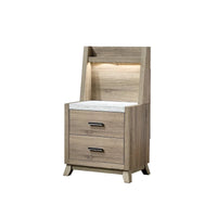 Ensemble de chambre à coucher 4 pièces avec panneaux marron clair Daemon