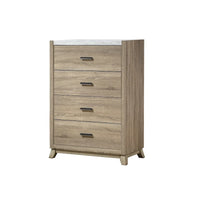 Ensemble de chambre à coucher 4 pièces avec panneaux marron clair Daemon