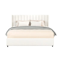 Lit plateforme capitonné en boucle avec tiroir, taille Queen Size