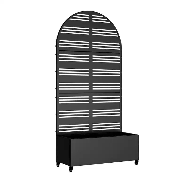 Dovelina Bac jardinière mobile en metal en arche, treillis pour plantes grimpantes, ecrans d'intimite d'extérieur - Black-Harold