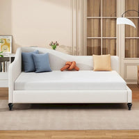 Lit de repos d'angle en lin grande taille