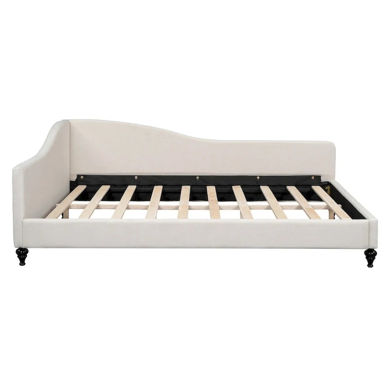 Lit de repos d'angle en lin grande taille