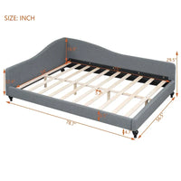 Lit de repos d'angle en lin grande taille