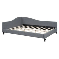 Lit de repos d'angle en lin grande taille