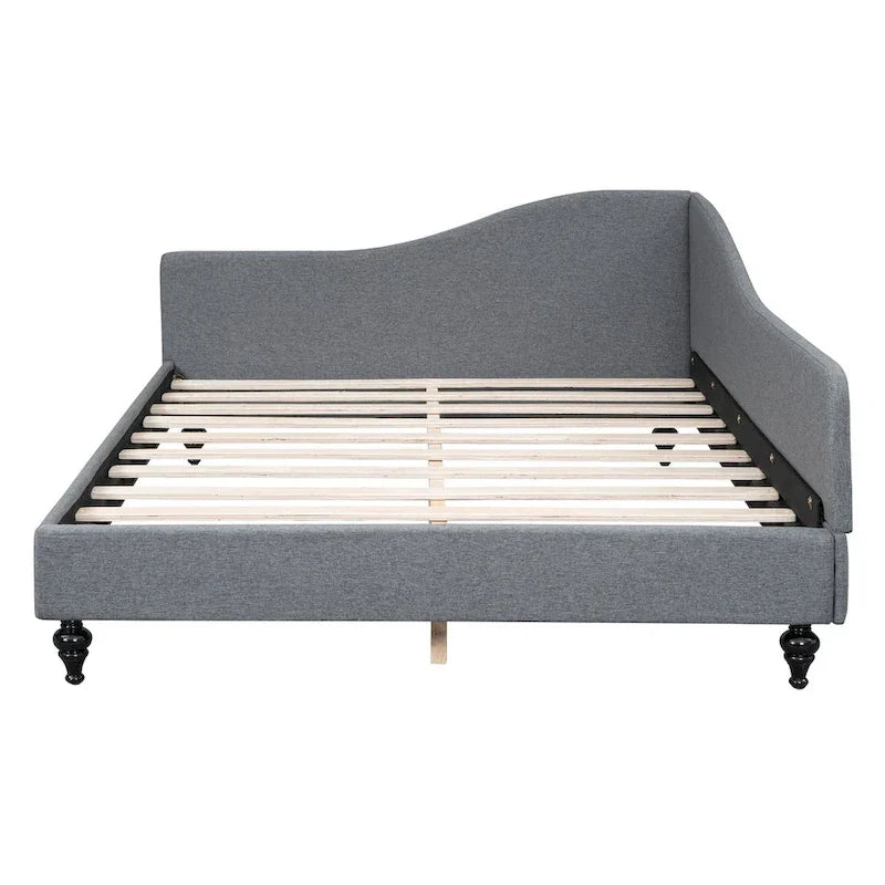 Lit de repos d'angle en lin grande taille