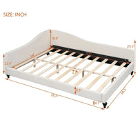 Lit de repos d'angle en lin grande taille