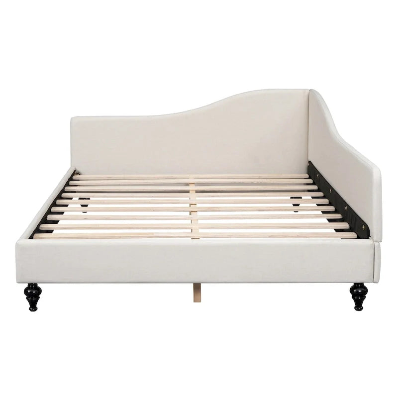 Lit de repos d'angle en lin grande taille