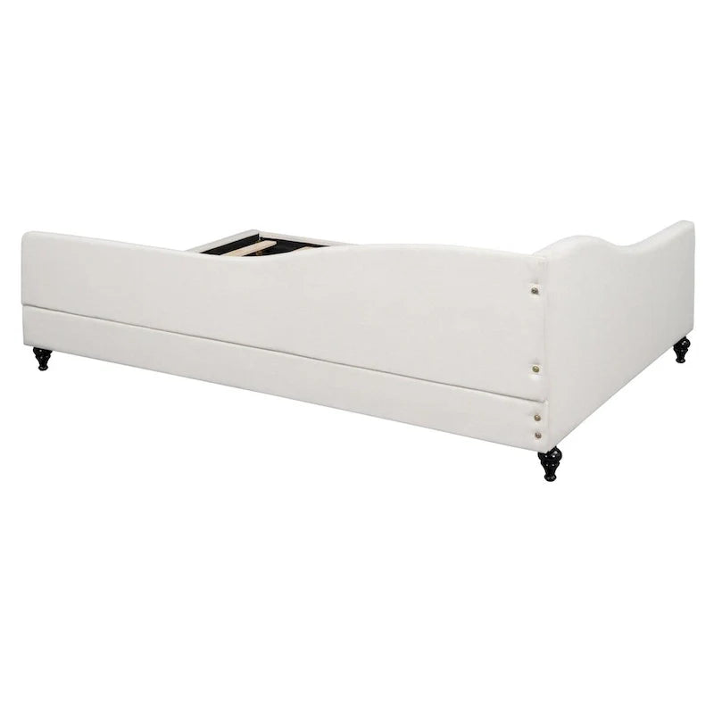 Lit de repos d'angle en lin grande taille
