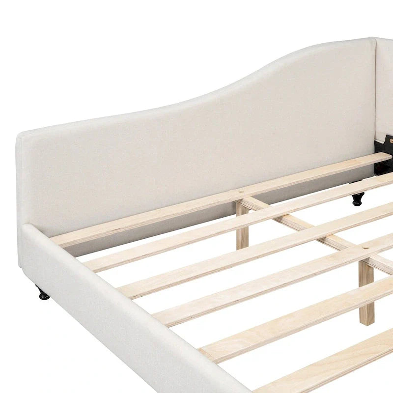 Lit de repos d'angle en lin grande taille