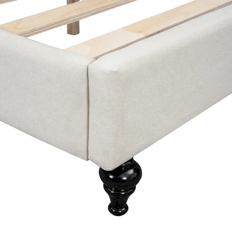 Lit de repos d'angle en lin grande taille