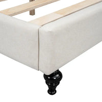 Lit de repos d'angle en lin grande taille