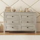 Commode en bois style ferme rétro avec 6 tiroirs, armoire de rangement pour chambre