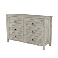 Commode en bois style ferme rétro avec 6 tiroirs, armoire de rangement pour chambre