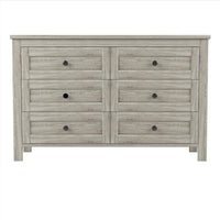 Commode en bois style ferme rétro avec 6 tiroirs, armoire de rangement pour chambre