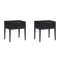 Nathan James Set of 2 Jasper Wood Fluted Nightstand