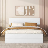 Cadre de lit double avec lit gigogne simple et 2 tiroirs