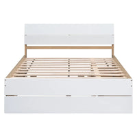 Cadre de lit double avec lit gigogne simple et 2 tiroirs