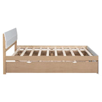 Cadre de lit double avec lit gigogne simple et 2 tiroirs