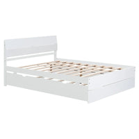 Cadre de lit double avec lit gigogne simple et 2 tiroirs