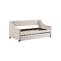 Lit de repos pleine grandeur avec lit gigogne Rembourré Capitonnage avec boutons
