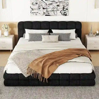 Lit double rembourré pour chambre à coucher