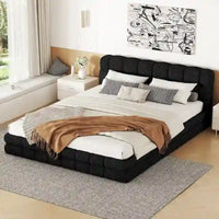 Lit double rembourré pour chambre à coucher