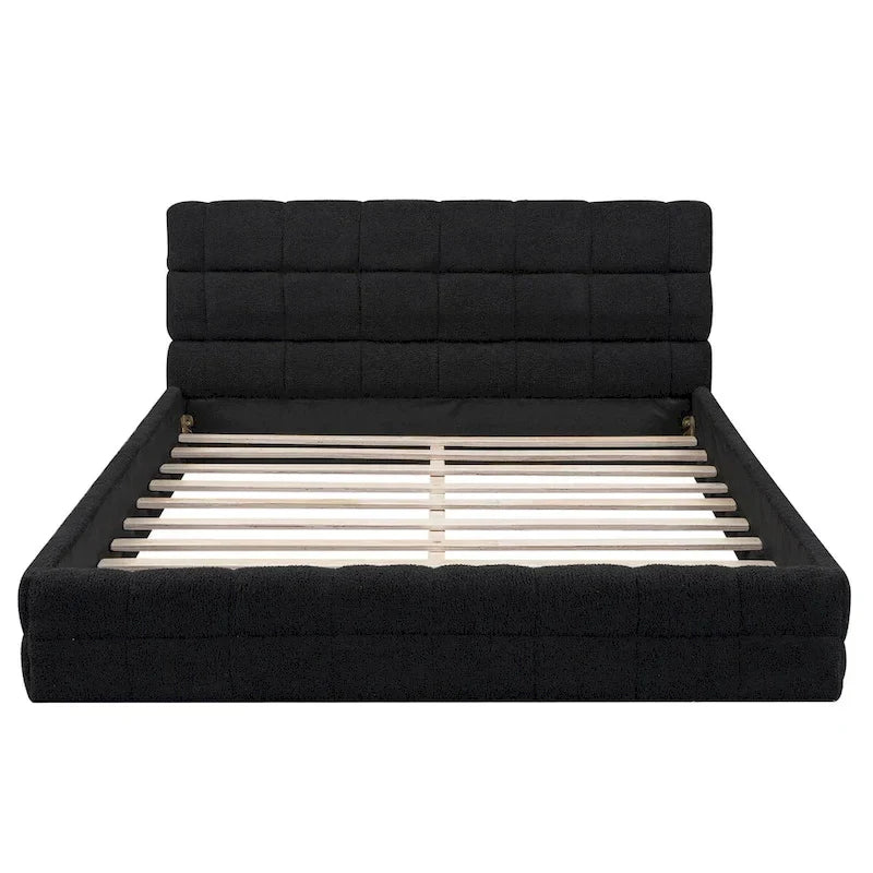Lit double rembourré pour chambre à coucher