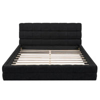 Lit double rembourré pour chambre à coucher