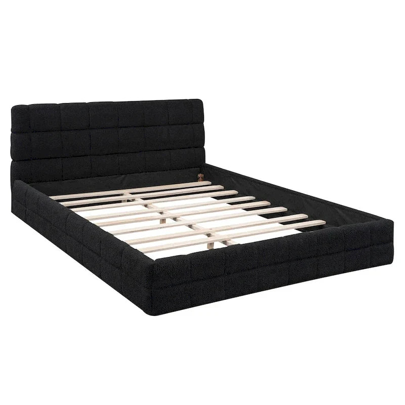 Lit double rembourré pour chambre à coucher