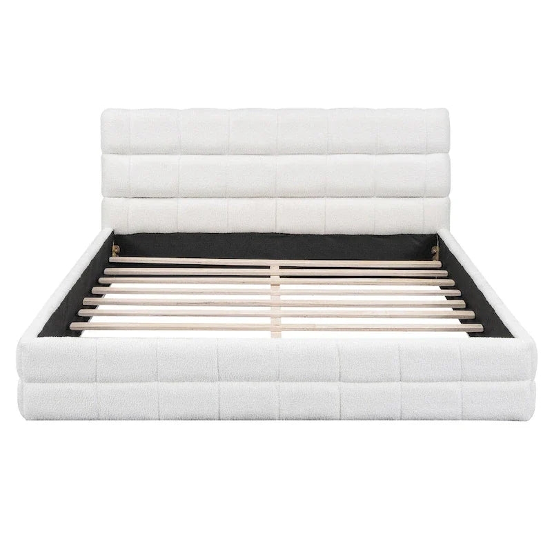 Lit double rembourré pour chambre à coucher