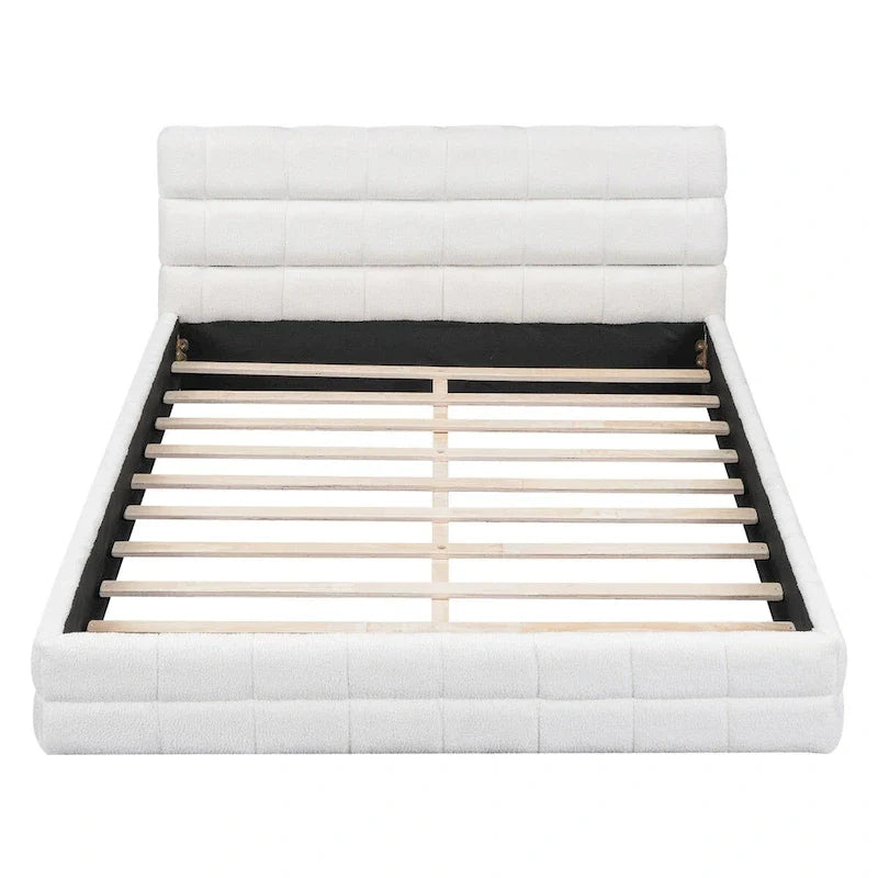Lit double rembourré pour chambre à coucher