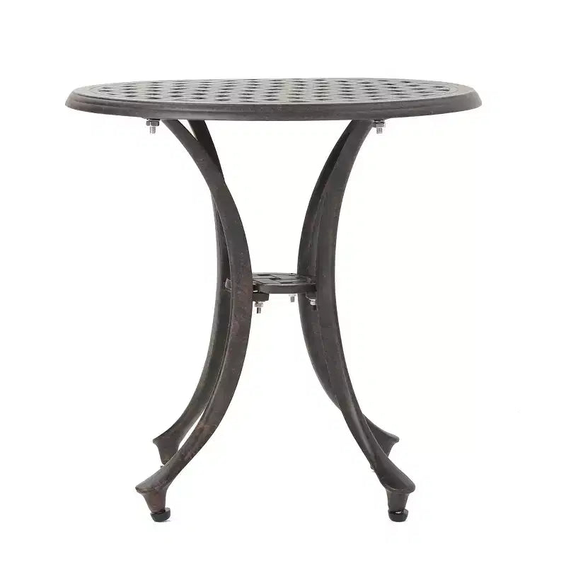 GDFStudio Louis Table d'appoint ronde d'extérieur en aluminium moule, bronze