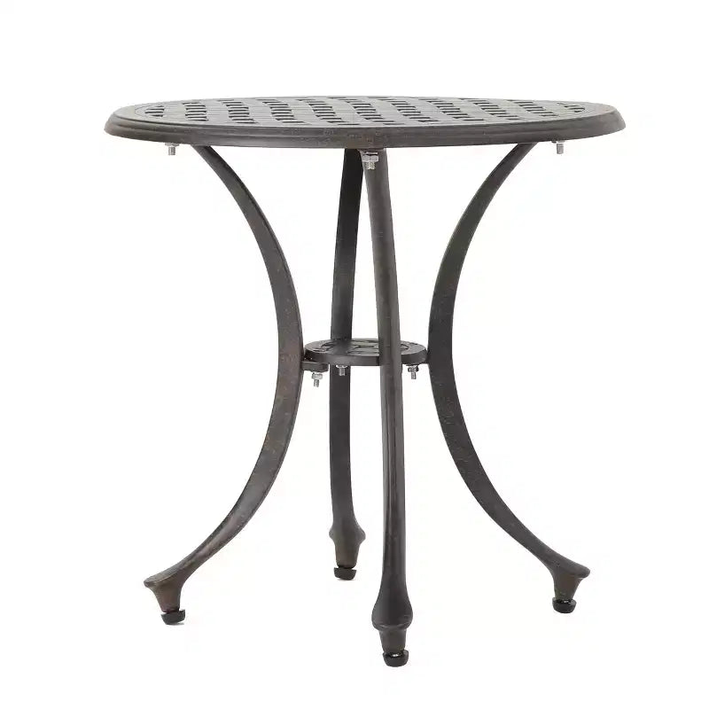 GDFStudio Louis Table d'appoint ronde d'extérieur en aluminium moule, bronze