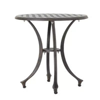 GDFStudio Louis Table d'appoint ronde d'extérieur en aluminium moule, bronze