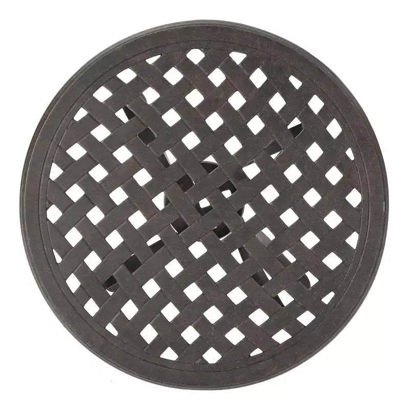 GDFStudio Louis Table d'appoint ronde d'extérieur en aluminium moule, bronze