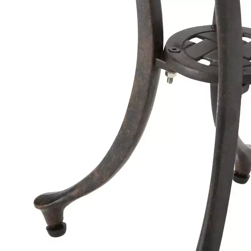 GDFStudio Louis Table d'appoint ronde d'extérieur en aluminium moule, bronze