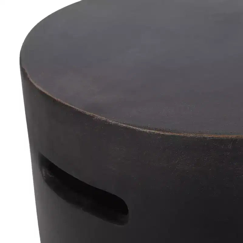 Table d'appoint d'extérieur en béton léger GDFStudio Woodrise, Cuivre antique