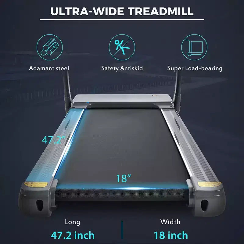 Tapis de course pliant, tapis de course pliant électrique compact, vitesse de course 0.8-14KM/h, capacité de poids 330LBS pour la maison, le bureau, la salle de sport, marche, jogging