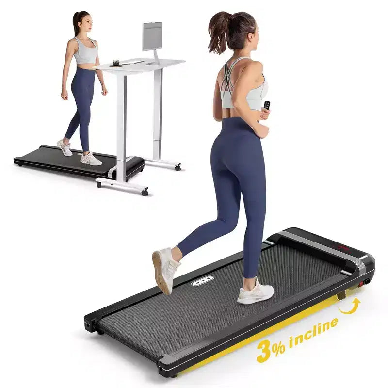 Tapis de marche Redliro avec inclinaison, tapis de course sous le bureau, ajustement d'inclinaison en 1 étape, tapis de course pour la maison ou le bureau, portable pour la marche et le jogging